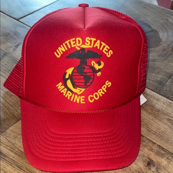 ISSI Other - Vintage NISSIN trucker cap, US Mari e Corps Red hat, SnapBack